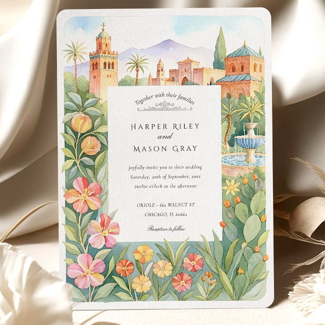 Invitación Acuarela Marrakesh Boda Jardín Marroquí (Subido por el creador)