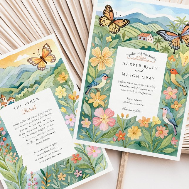 Invitación Acuarela Medellín Colombia Boda de Naturaleza (Subido por el creador)