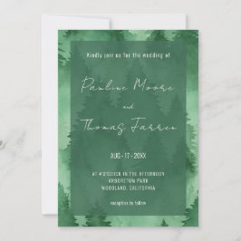 Invitación Acuarela Misty Woodland Rústico Moderno