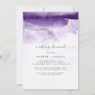 Invitación Acuarela moderna   Boda morado Brunch