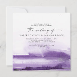 Invitación Acuarela moderna | Boda Purple Square