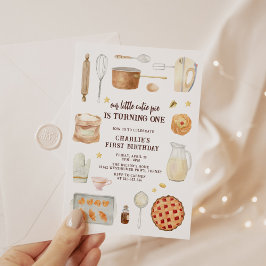 Invitación Acuarela moderna Cutie Pie Primer cumpleaños