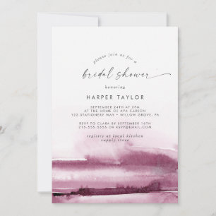 Invitación Acuarela moderna   Ducha de novia roja
