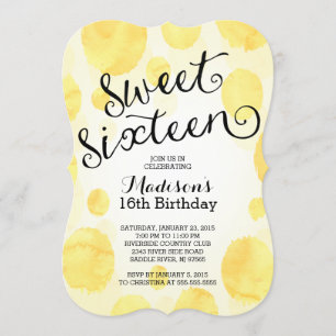 Invitación Acuarela moderna Dulce Dieciséis cumpleaños