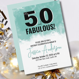 Invitación Acuarela moderna Fiesta de cumpleaños número 50