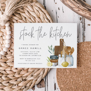 Invitación Acuarela moderna La ducha de la novia en la cocina