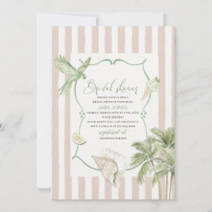 Invitación Acuarela moderna Playa tropical Palm Serenity San