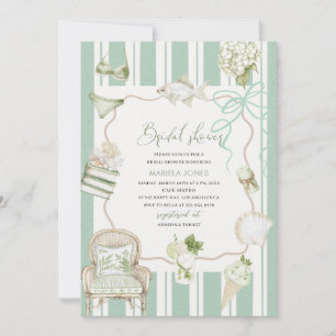 Invitación Acuarela moderna Playa tropical Palm Serenity San