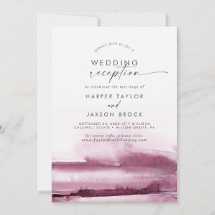 Invitación Acuarela moderna   Recepción de boda roja