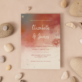 Invitación Acuarela moderna Terracotta Desert Boho Boda
