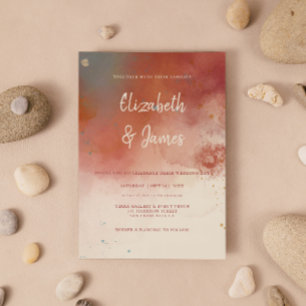 Invitación Acuarela moderna Terracotta Desert Boho Boda