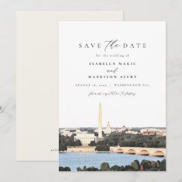 Invitación Acuarela Monumento a Washington DC Guardar la fech