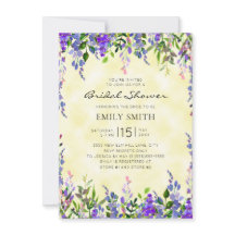 Acuarela Morado Floral Amarilla Ducha de Novias