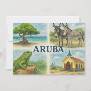 Invitación Acuarela multivista de Aruba