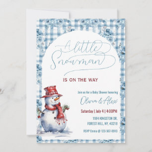 Invitación Acuarela Muñeco de Nieve Invierno Niño Baby Shower