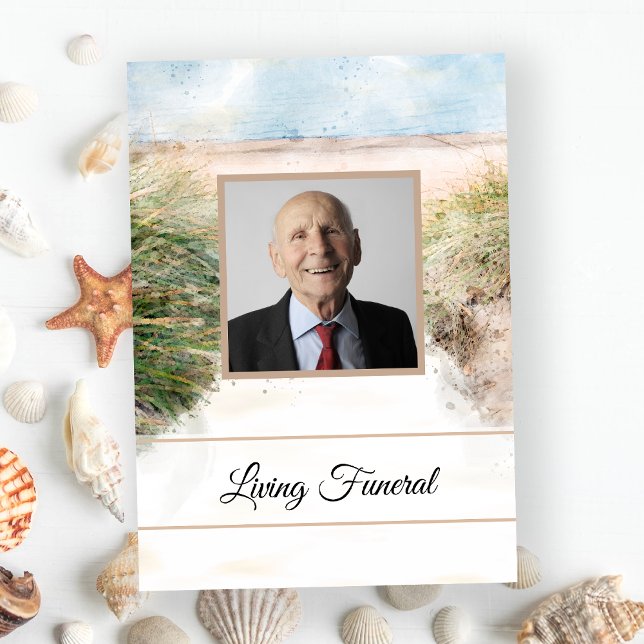 Invitación Acuarela Natural Beach Living Funeral Fiesta (Subido por el creador)