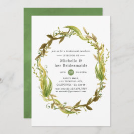 Invitación Acuarela Nautical Seaweed Bridesmaids Luncheon