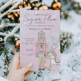 Invitación acuarela Navidades de Baby Shower de petcracker ro