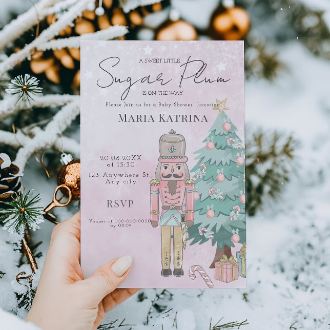 Invitación acuarela Navidades de Baby Shower de petcracker ro (Subido por el creador)