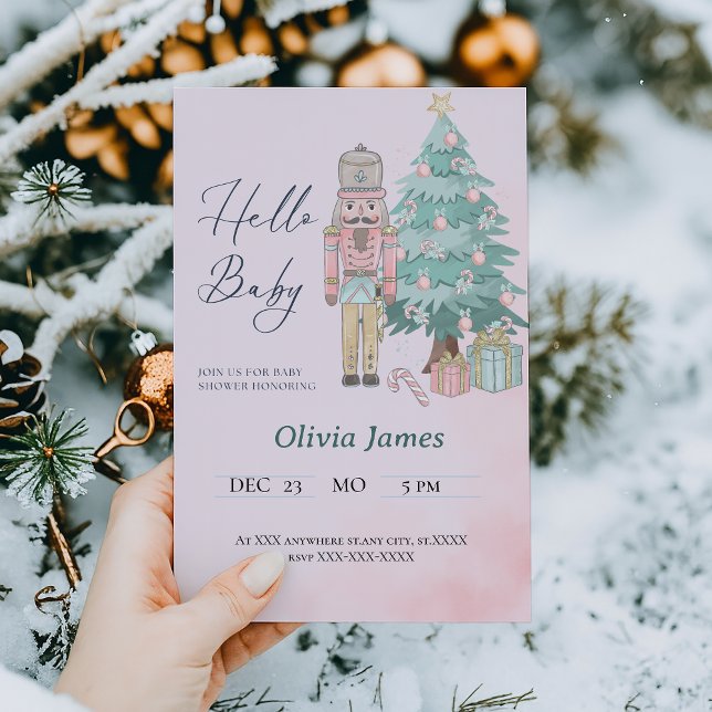 Invitación acuarela Navidades de Baby Shower de petcracker ro (Subido por el creador)