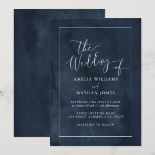 Invitación Acuarela Navy La Boda de Boda