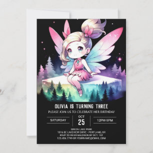 Invitación Acuarela Niños Fairy Birday