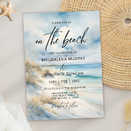Invitación Acuarela Océano en la boda de la playa