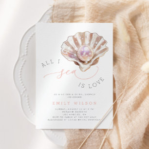 Invitación Acuarela Océano Todo Lo Que Mar Es Amor Ducha De N