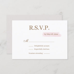 Invitación Acuarela Oro rosa Blanco Elegante Boda RSVP