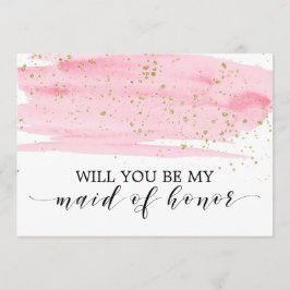 Invitación Acuarela Oro Rosa Serás Mi Mujer De Honor
