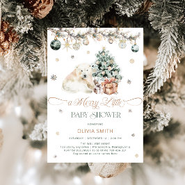 Invitación Acuarela Oso Polar Un alegre Baby Shower