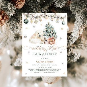 Invitación Acuarela Oso Polar Un alegre Baby Shower