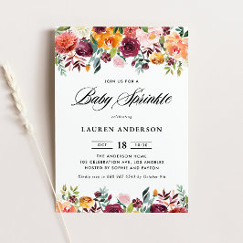 Invitación Acuarela Otoño Blooms Garland Baby Sprinkle