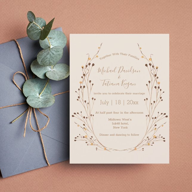Invitación acuarela otoño otoño otoño boda de guirnaldas botá (Subido por el creador)