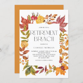 Invitación Acuarela Otoño Sale De Brunch De Retirada De Marco