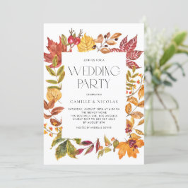 Invitación Acuarela Otoño Sale del marco Fiesta de la boda de