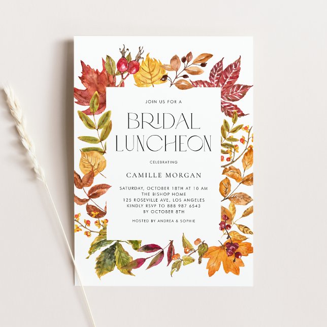 Invitación Acuarela Otoño Sale Frame Bridal Luncheon (Subido por el creador)