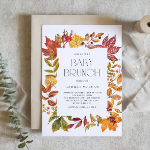 Invitación Acuarela Otoño Sale Frame Fall Baby Brunch