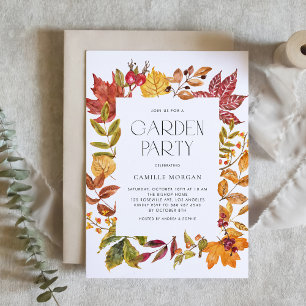 Invitación Acuarela Otoño Sale Frame Fall Garden Fiesta