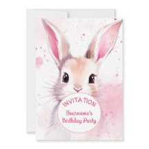 Acuarela Pastel Rosa Bunny Cute