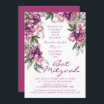 Invitación Acuarela Peony Bat Mitzvah Floral moderna<br><div class="desc">El acuarela Peony Bat Mitzvah Modern Floral Invitation presenta un elegante marco de flores color agua púrpura Peony en un suave color violeta y rosa polvoriento con hojas verdes sobre un fondo blanco con tu información sobre la invitación Bat Mitzvah en el centro. Personalice editando el texto en los cuadros...</div>