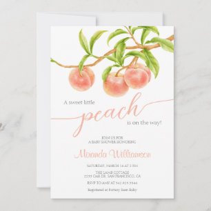 Invitación Acuarela Pequeño melocotón en camino a la ducha de