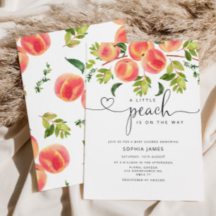 Invitación Acuarela Pequeño melocotón en camino a la ducha de
