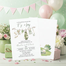 Acuarela Pequeño putter está en camino baby shower