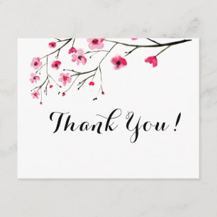 Invitación Acuarela personalizada de flor de cerezo - Gracias