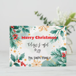 Invitación Acuarela personalizada "Tidings of Comfort & Joy"