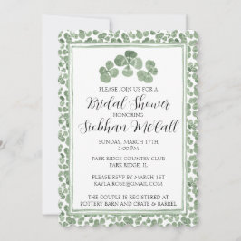 Invitación Acuarela personalizada trébol celta Shamroch irlan