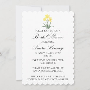 Invitación Acuarela personalizado Daffodil