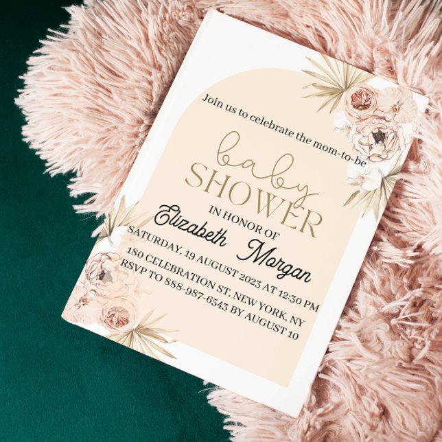 Invitación Acuarela pestal con Baby Shower de jardín de flore (Subido por el creador)