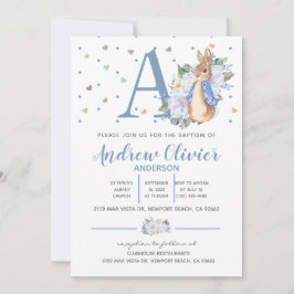 Invitación Acuarela Peter Rabbit Baby Christening